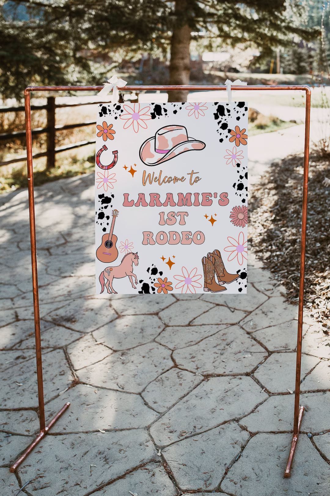 1st Rodeo Girl Birthday Welcome Sign | Space Cowgirl First Birthday Party Welcome Decor | Western... | Etsy (US)