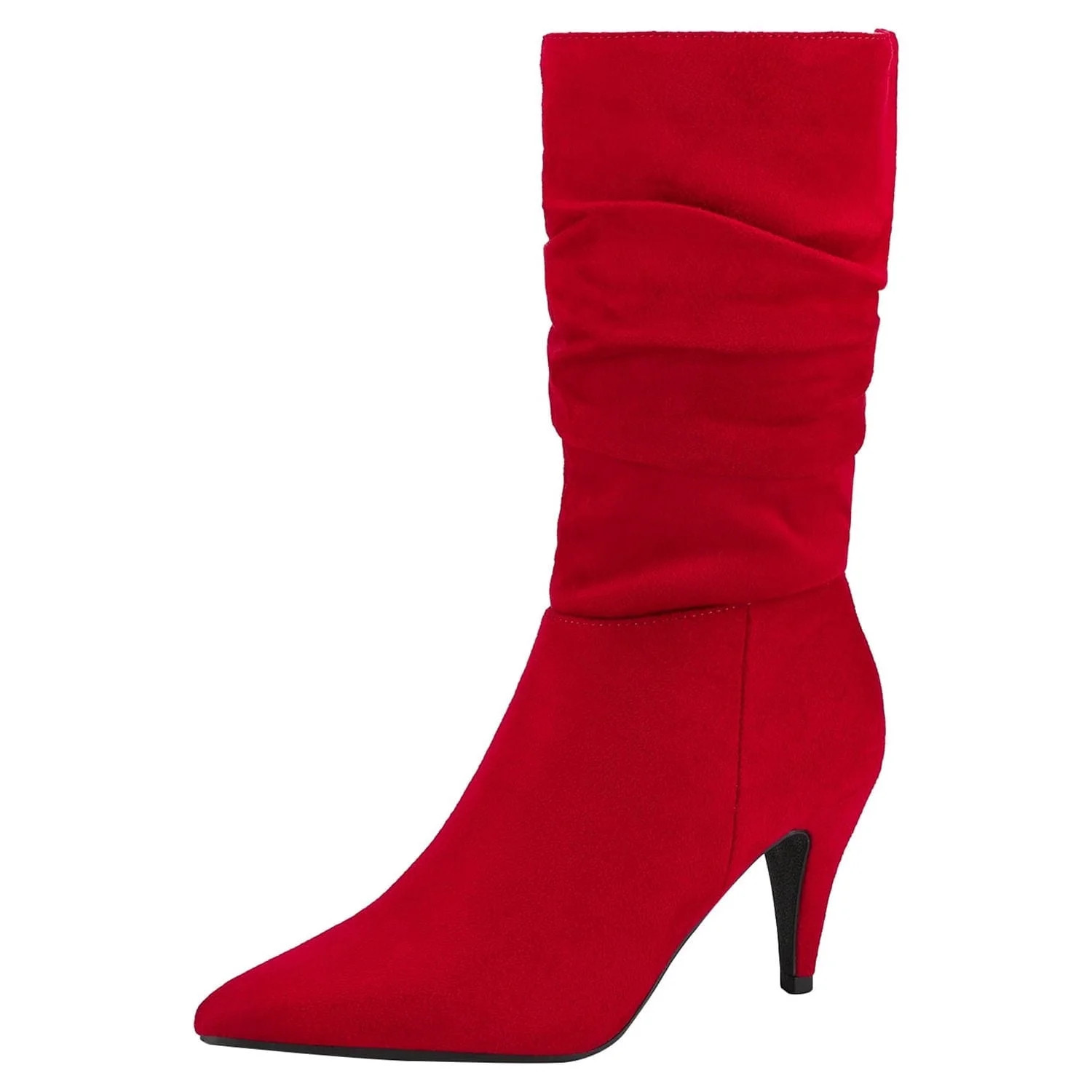 BURUDANI Women's Fashion Pointed Toe Mid Calf Boots Stiletto High Heel Slouch Zipper Boots KIMLY ... | Walmart (US)