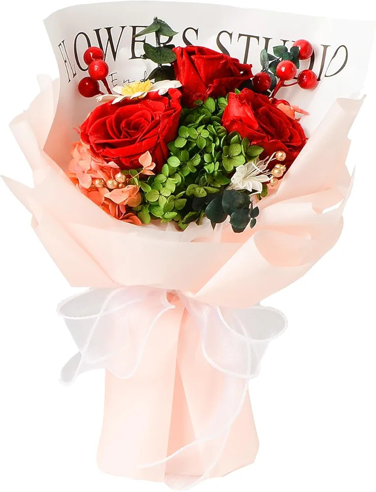 Preserved Flowers Bouquets, Valentines Day Red Roses Flowers, Flowers for Delivery Prime Natural ... | Amazon (US)