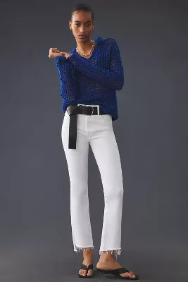 MOTHER The Insider Mid-Rise Crop Step Fray Jeans | Anthropologie (US)