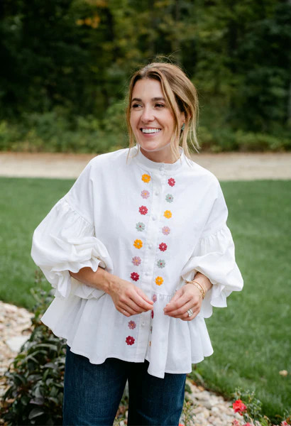 Francisca Blanca y Multicolor Blouse | Mi Golondrina