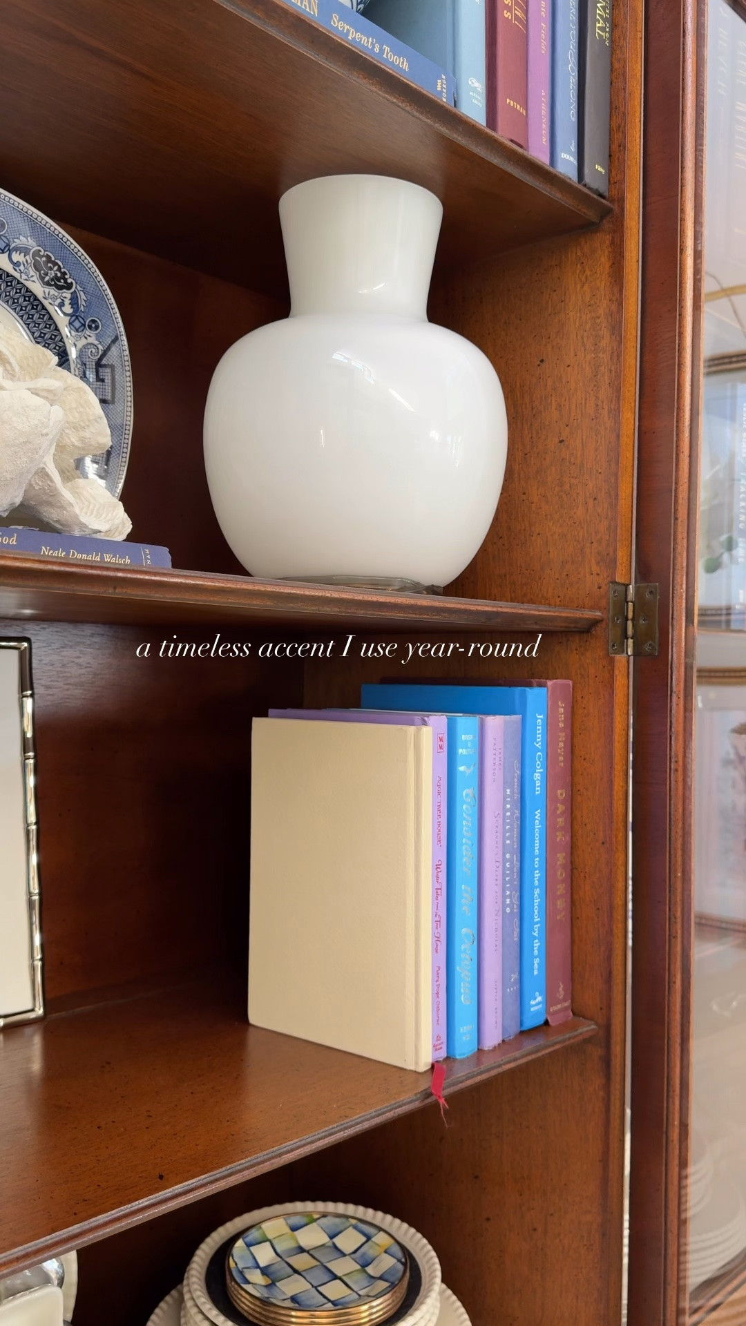 Love the vintage look of this ginger jar.

Blue & White. Bookshelf Decor. Chinoiserie. Affordable Finds. Budget Friendly. Living Room. Tabletop Decor. Classic Home. LavenderRoseHome

#LTKHome