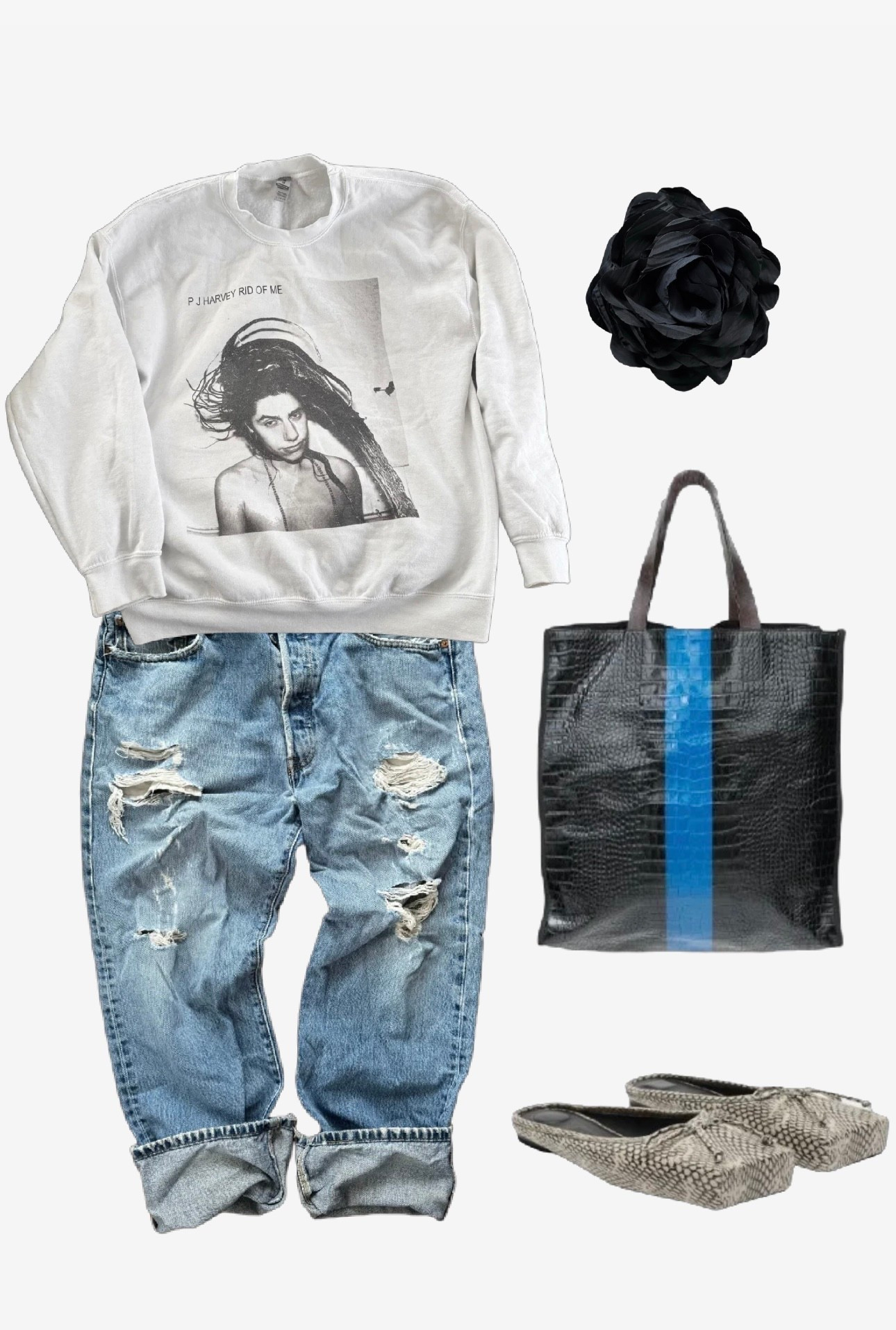 Before the rain footwear. 
Jeans, brooch, and bag are preloved/vintage.

#LTKSeasonal #LTKOver40 #LTKootd