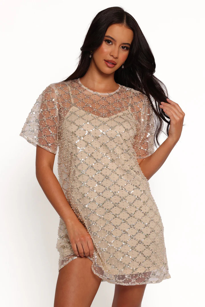 Silvie Mini Dress - Light Taupe | Petal & Pup (US)
