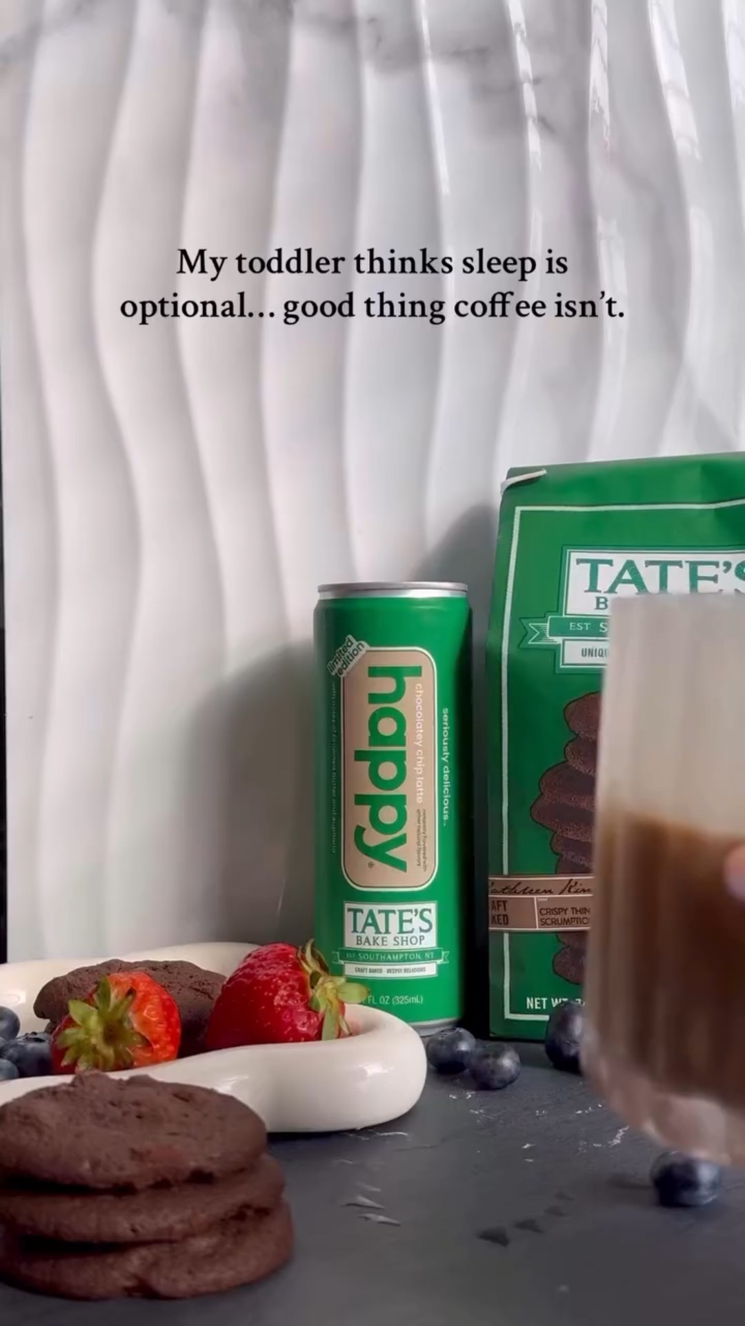 #partnership ☕🍪 My kids may run on chaos, but I run on coffee (and a little help from cookies 😉). Loving this collab with @we_are_happy_products + @tatesbakeshop found at @heb — because happy moms need happy sips + sweet bites! ✨ #SeriouslyDeliciousCoffee #FoundMyHappy #austinhummingbirds