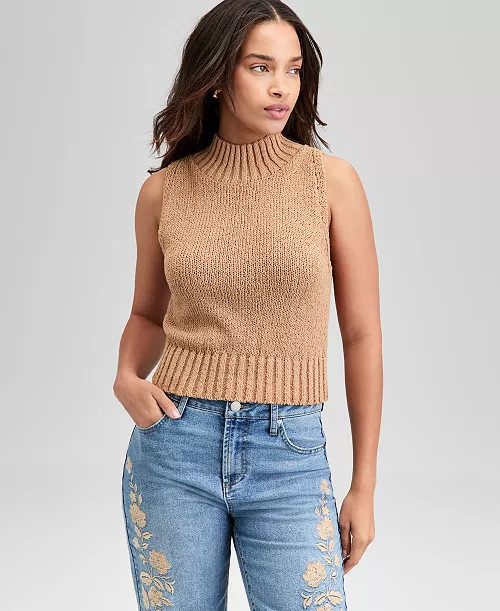 And Now This Women's Mock-Neck Sleeveless Sweater Top, P/XXS-XXL, Exclusively at Macy's - Macy's | Macy's