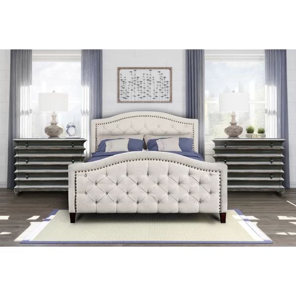 Prieto Tufted Camelback Upholstered Platform Bed | Wayfair North America
