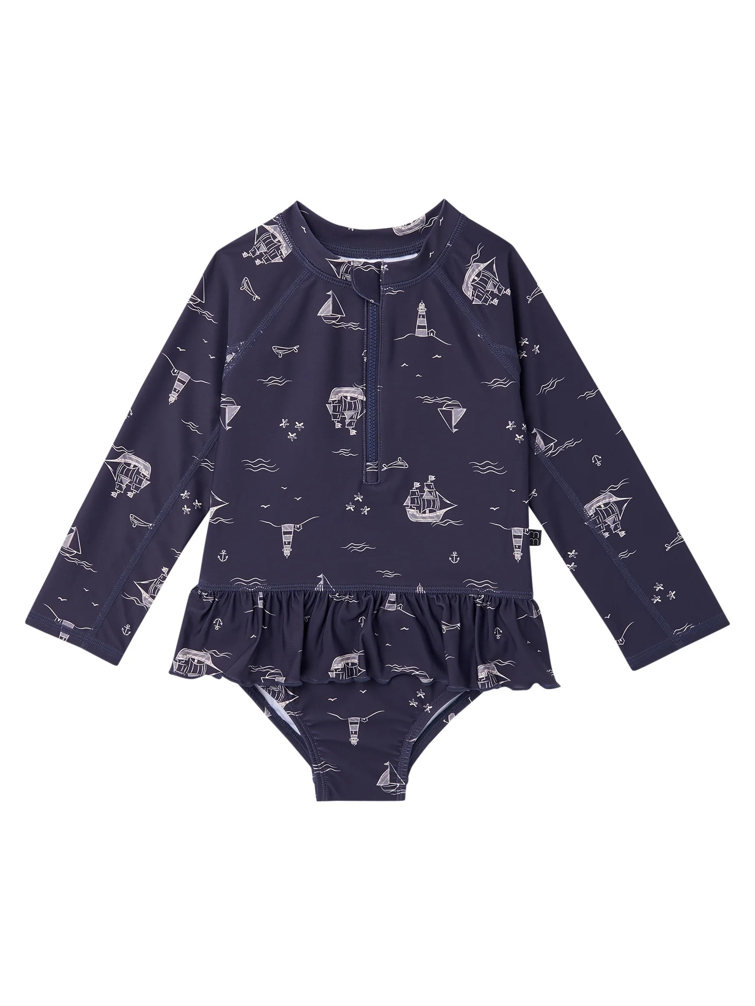 Modern Moments by Gerber Baby and Toddler Girl Rash Guard with Ruffles, Sizes 0/3M-5T | Walmart (US)