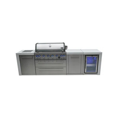 Mont Alpi Mai805-dfc-exc 6-burner 115000 Btu Deluxe Stainless Steel Island Outdoor Kitchen Bbq Gas Grill + Fridge Cabinet + Granite Countertops + + Gr | Wayfair North America
