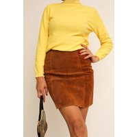 Vintage 1980S 80S Tan Suede Leather High Waisted Mini Skirt | Etsy (US)