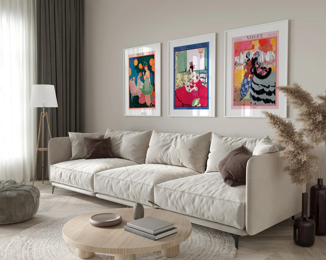 Set of 3 Vogue Magazine Covers,Vintage Fashion Magazine Posters,Wall Decor,Digital Download,Vogue... | Etsy (US)