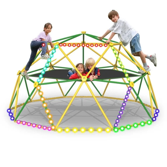 10FT Climbing Dome with Hammock and Led String Light,Fashionsport Outfitters Kids Geometric Climb... | Walmart (US)
