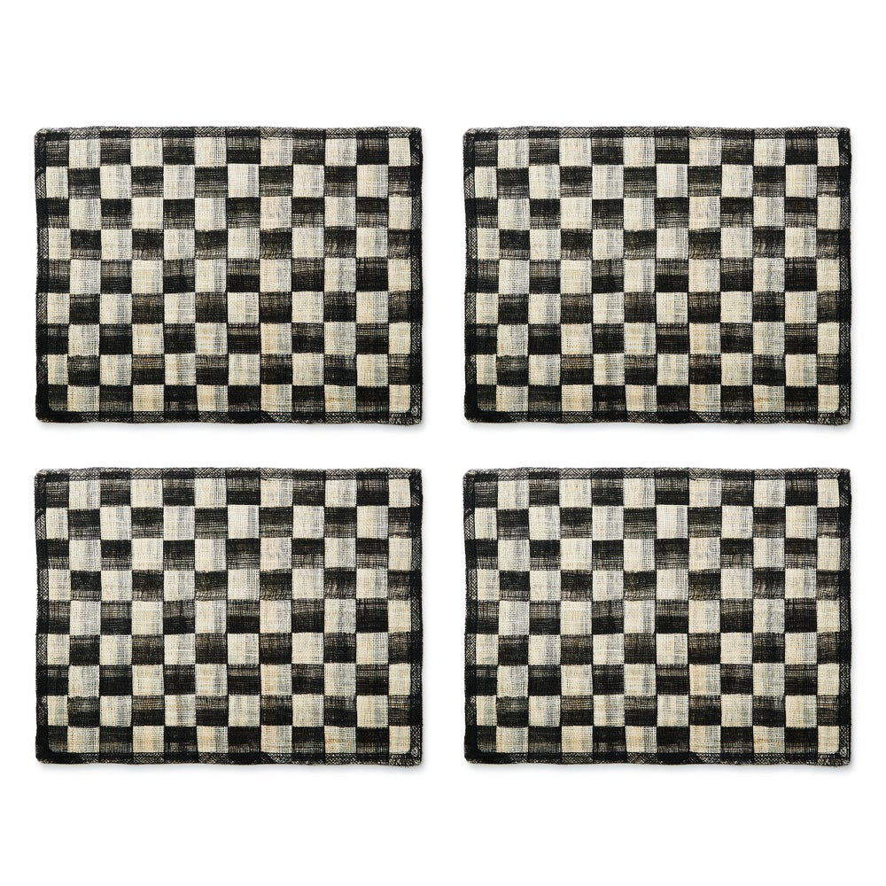 Black Sinamay Placemats, Set of 4 | MacKenzie-Childs