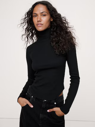 Ribbed Turtleneck T-Shirt | Banana Republic (US)
