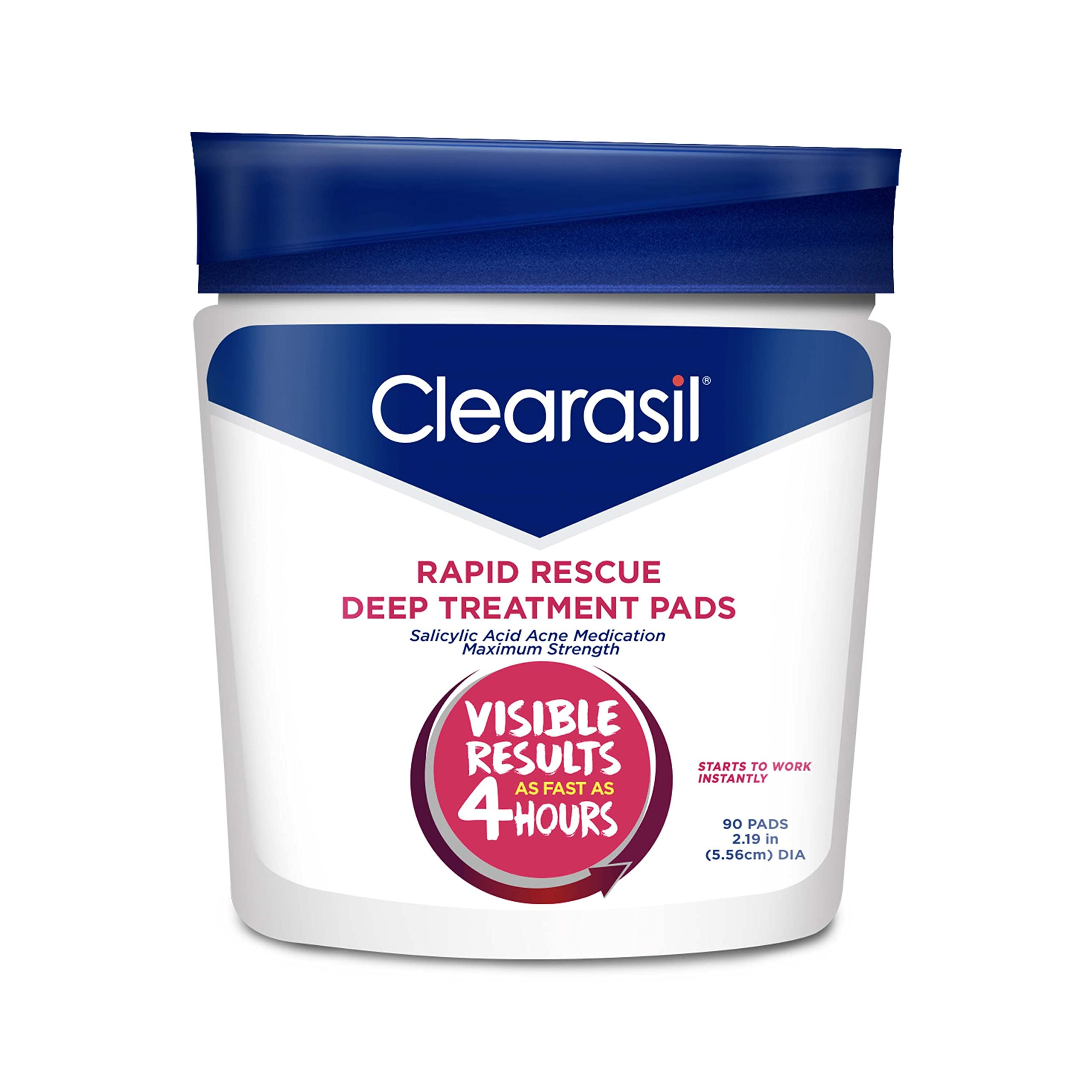 Clearasil Rapid Rescue Deep Treatment Acne Face Pads, Maximum Strenght with 2% Salicylic Acid Acn... | Amazon (US)