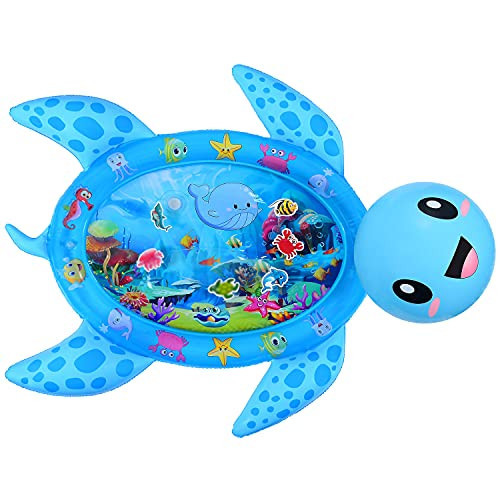 Magifire Tummy Time Water Play Mat for Infants 3-12 Months, Baby Water Play Mat for Sensory Development, Easy to Inflate, Quiet Play, Keeps Babies Entertained, Water Pad for Baby, Sea Turtle 36"x46" | Amazon (US)