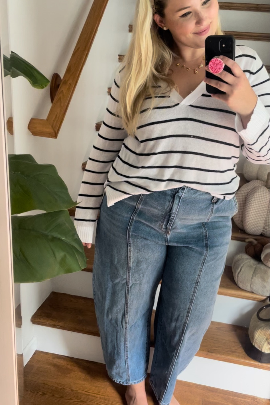 I now understand why barrel jeans are so popular! They are so comfy and flattering. I ordered a size 18 and it fits well

#barreljeans
#falljeans
#falloutfit
#fallootd 

#LTKMidsize #LTKPlusSize #LTKSeasonal