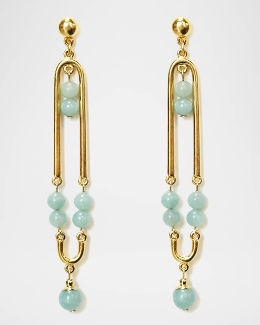 Ben-Amun Bead Statement Earrings, Green | Neiman Marcus