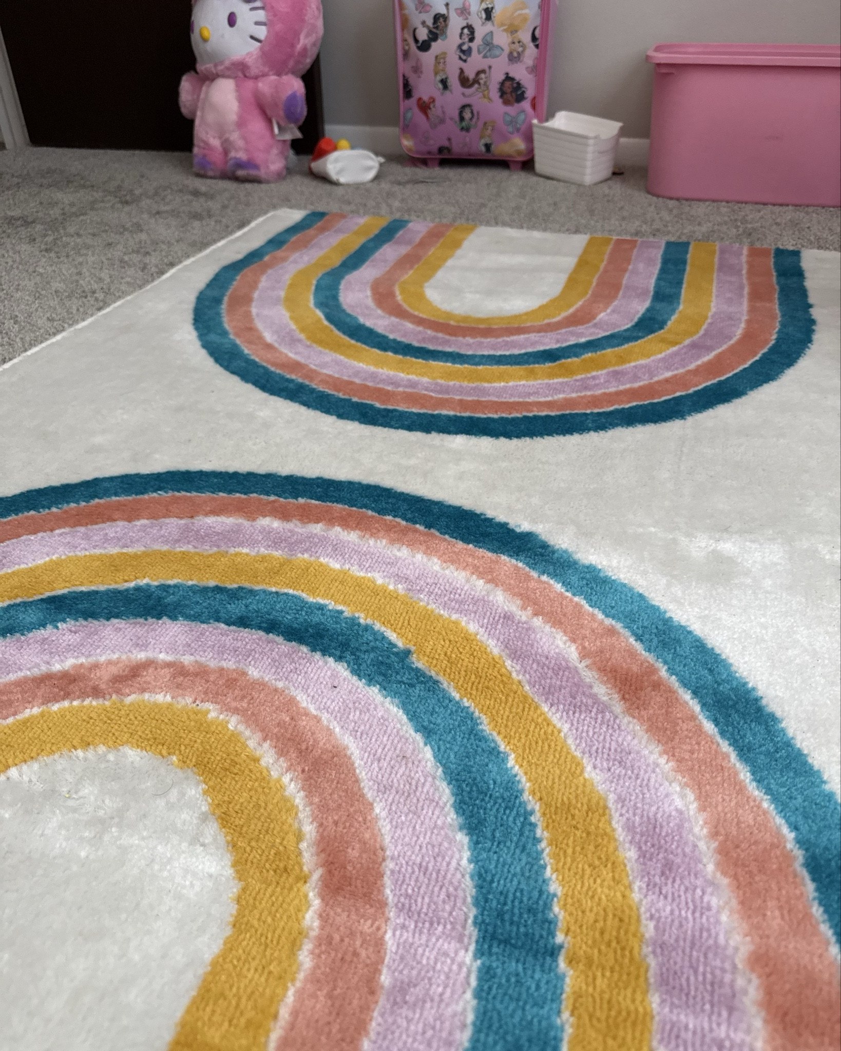 Rainbow 🌈 rug from Walmart . I added this into my daughter auroras room recently . 

#LTKHome #LTKFindsUnder50 #LTKFamily