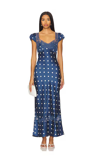 Free People Butterfly Babe Midi Dress in Navy. - size XL | Revolve Clothing (Global)