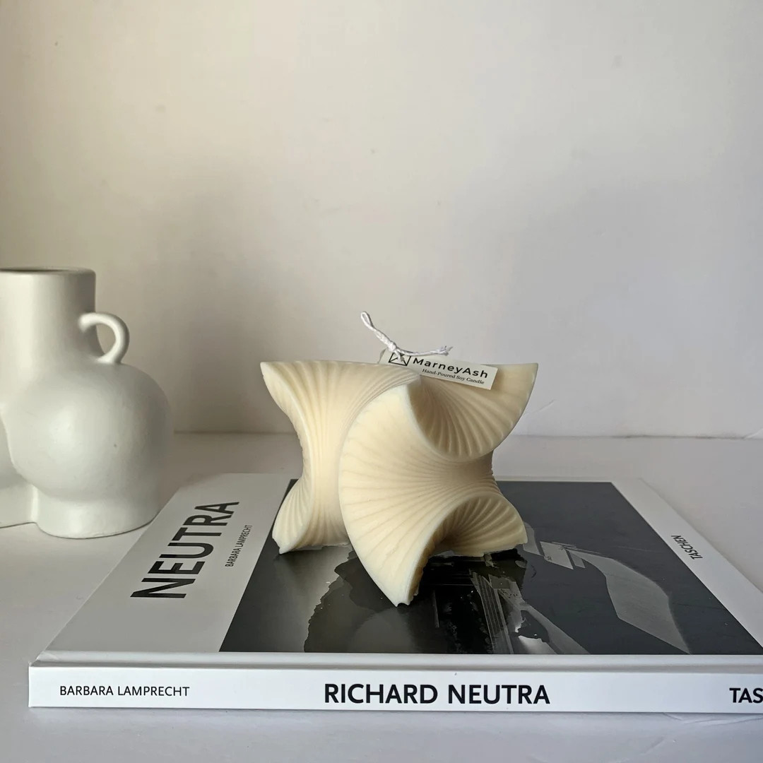 Large Origami Soy Candle, Shaped Candle, Pillar Candle, Aesthetic Candle, Ribbed Candle, Minimali... | Etsy (US)