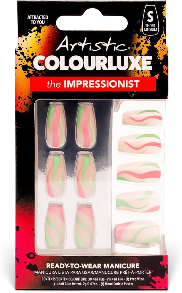 Artistic Colourluxe Press-On Tips Kit - Ready to Wear Manicure -Long-Lasting Manicures \u2013 Eas... | Amazon (US)