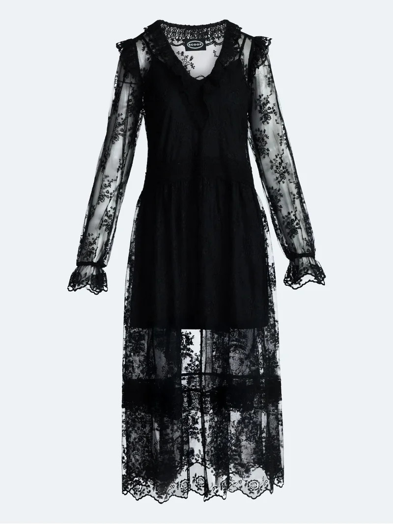 Scoop Women's All Over Lace Maxi Dress, Sizes XS-XXL | Walmart (US)