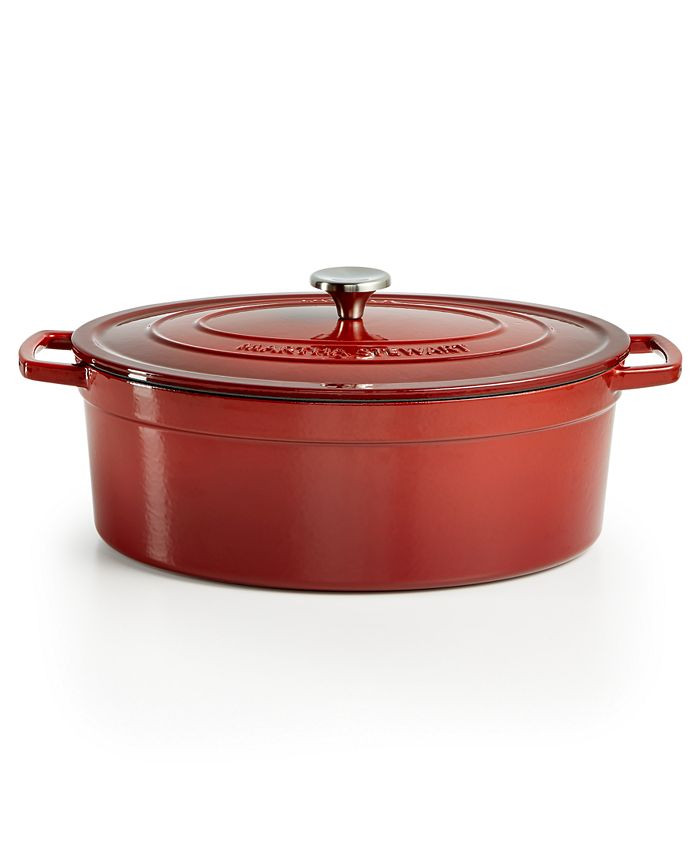 Martha Stewart Collection Enameled Cast Iron Oval 8-Qt. Dutch Oven, Created for Macy's & Reviews ... | Macys (US)