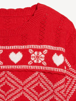 Crew-Neck Heart Sweater | Old Navy (US)