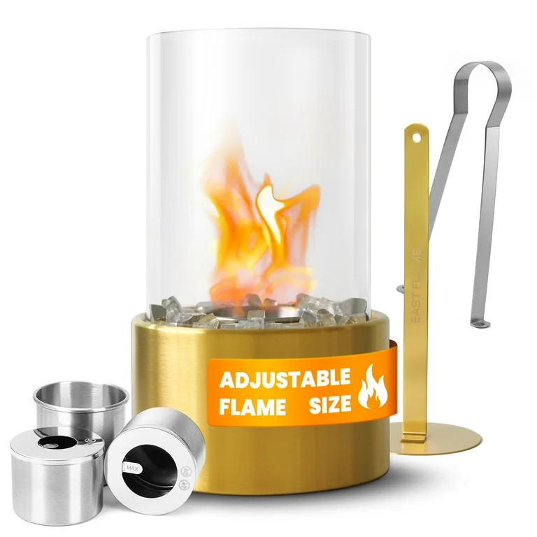 Tabletop Fire Pit-Safer Burning with Windproof Borosilicate Glass Metal Round Fireplace,Home Deco... | Walmart (US)