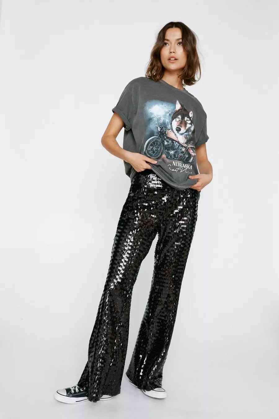 Premium Disco Sequin Flare | Nasty Gal (US)