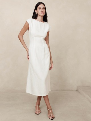 Lina Linen Midi Dress | Banana Republic (US)