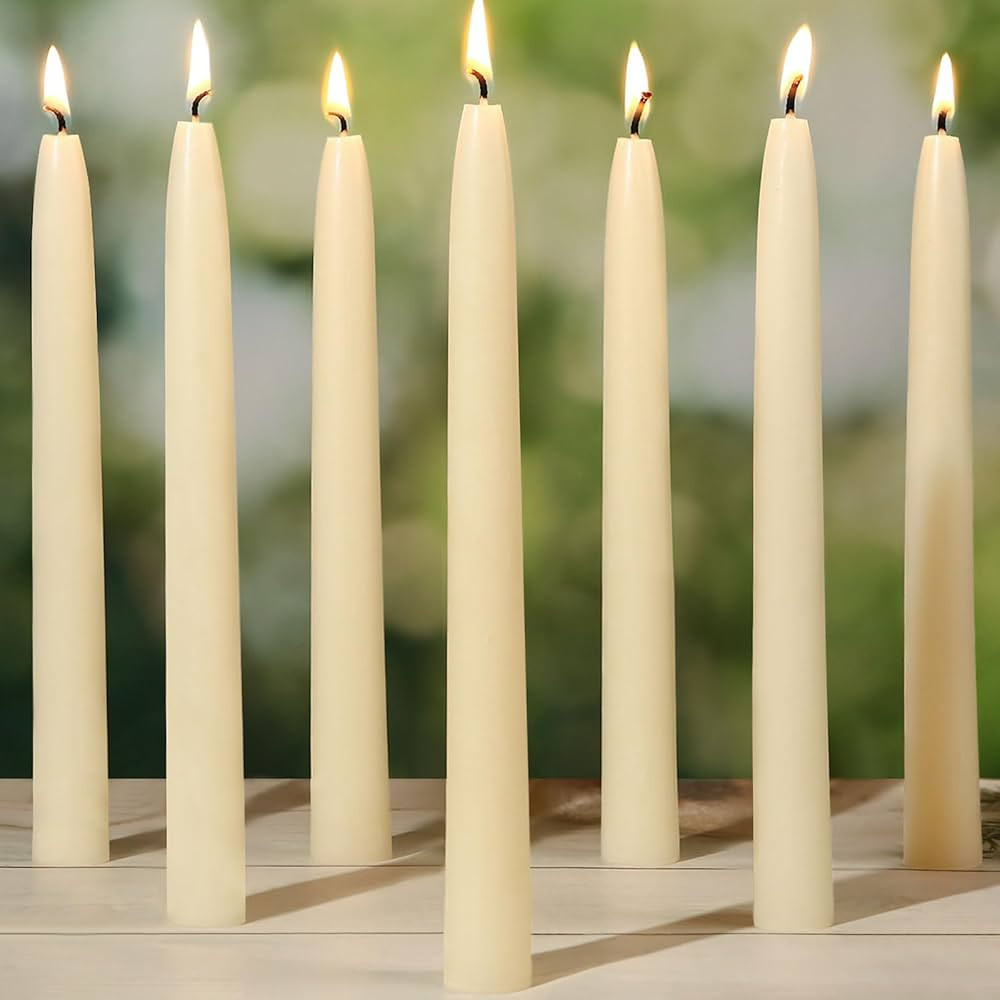 9 in Beeswax Taper Candles,6 Pack Dripless Pure White Beeswax Candle Sticks,10 Hours Long Burning... | Amazon (US)