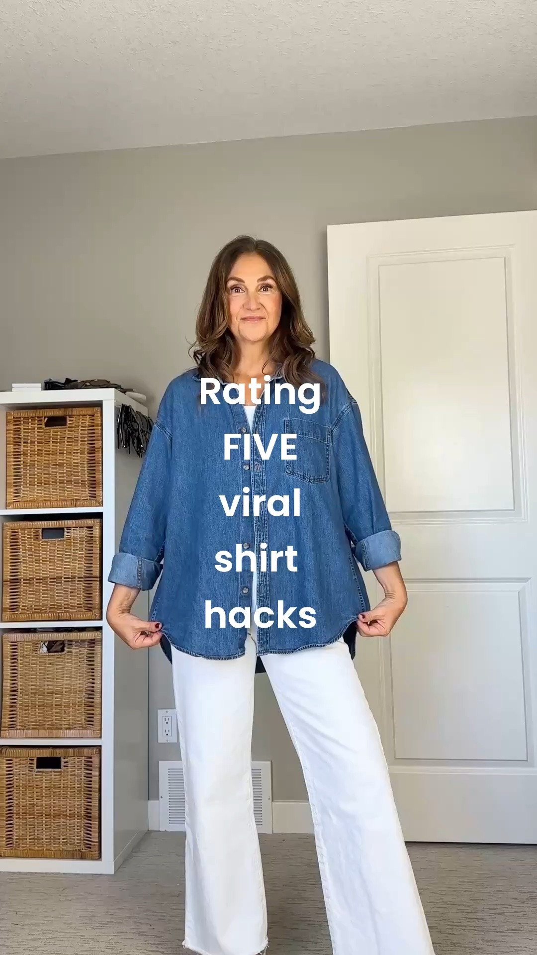 Viral shirt hacks! I'm all for playing around with my clothes but some of these are better than others…
My shirt is from Aritzia and a roomy fit, I’m 5’ 7 size 4ish wearing my usual l size S.
ral shirt hacks, how to wear a shirt, how to style a denim shirt, denim shirt hack, shirt hack, ways to style a denim shirt

#LTKcanada #LTKfall #LTKstyletip