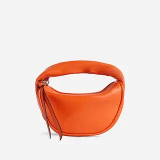 Jump Shaped Mini Grab Bag In Orange Faux Leather | EGO Shoes (US & Canada)