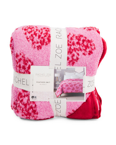 Pink Leopard Hearts Blanket | TJ Maxx