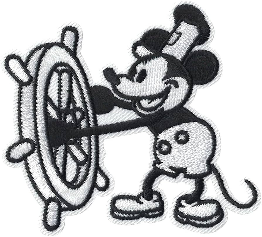 Steamboat Mickey Embroidered Applique Patch Iron On Sew On - Backpacks, Clothing, Jeans, Hats | Amazon (US)