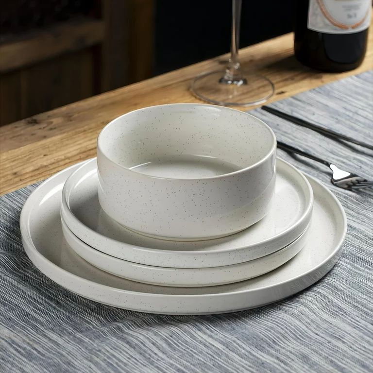Famiware Dinnerware Sets, 12 Pieces Plates and Bowls Set, Dishes Set for 4, White | Walmart (US)