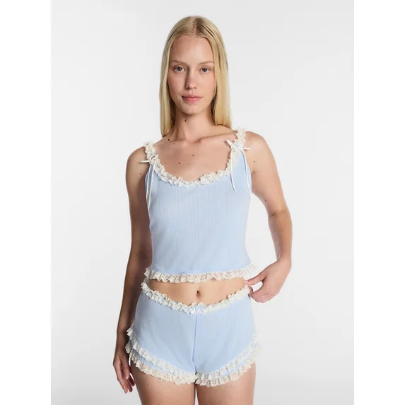 Kacey Lee Women's Pointelle Ruffle Sleep Set, 2-Piece, Sizes XS-XXL | Walmart (US)