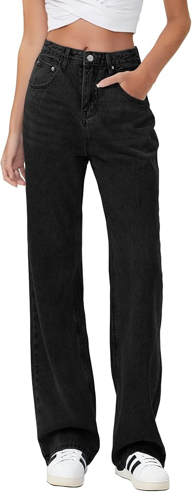 HDLTE Baggy Stretchy Jeans for Women High Waisted Trendy Wide Leg Jeans Boyfriend Denim Pants wit... | Amazon (US)