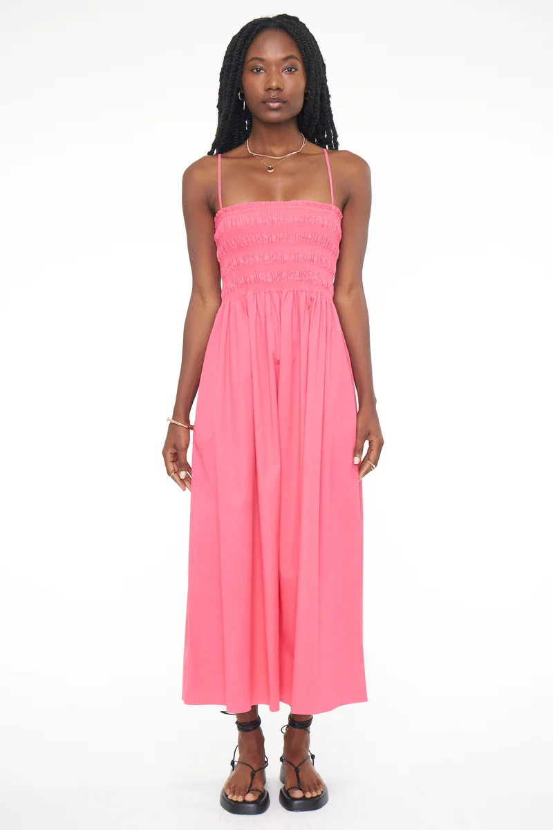 Bianca Smocked Bodice Dress - Pink Punch | Pistola Denim