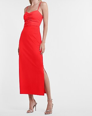 Ruched Bodice Maxi Dress | Express