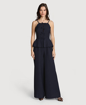 Avec Les Filles Women's Bow Vest Twofer Square Neck Jumpsuit - Macy's | Macy's