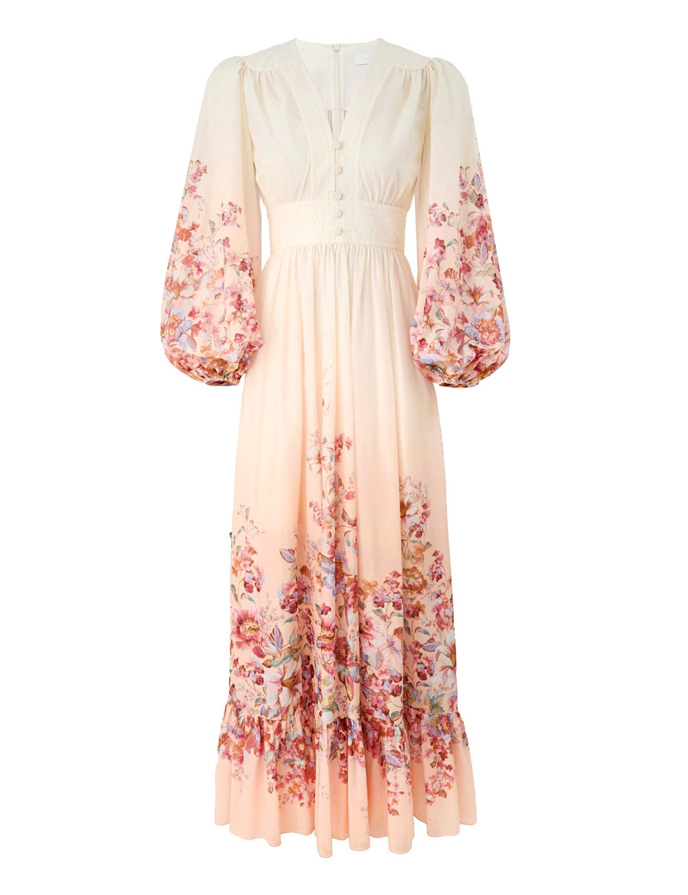 ZIMMERMANN Awaken Plunge Maxi Dress Ivory Floral Size 2 | ZIMMERMANN (US, CA, EU, MENA)