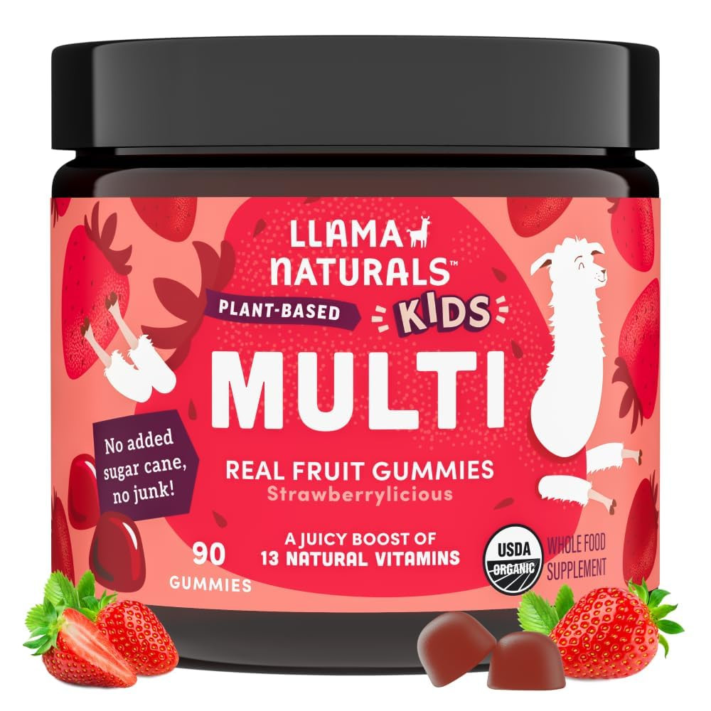 Llama Naturals Kids Multivitamin Gummies, Vegan, Organic with Vitamin D, C & K, Toddler Real Frui... | Amazon (US)