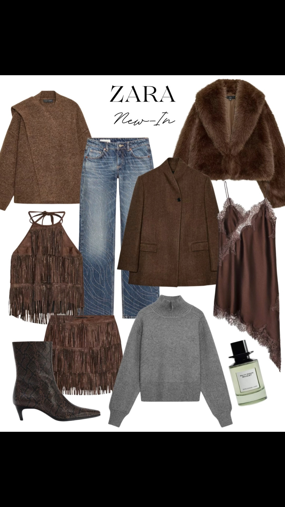New-in Zara edit 🤩

Tags: fall essentials, holiday party outfit, espresso brown aesthetic, asymmetric lace dress, Zara perfume, grey turtleneck sweater, kitten heel ankle boots, brown blazer, knit jumper, matching set, faux fur jacket, sparkle jeans 

#LTKStyleTip #LTKFindsUnder100 #LTKHoliday