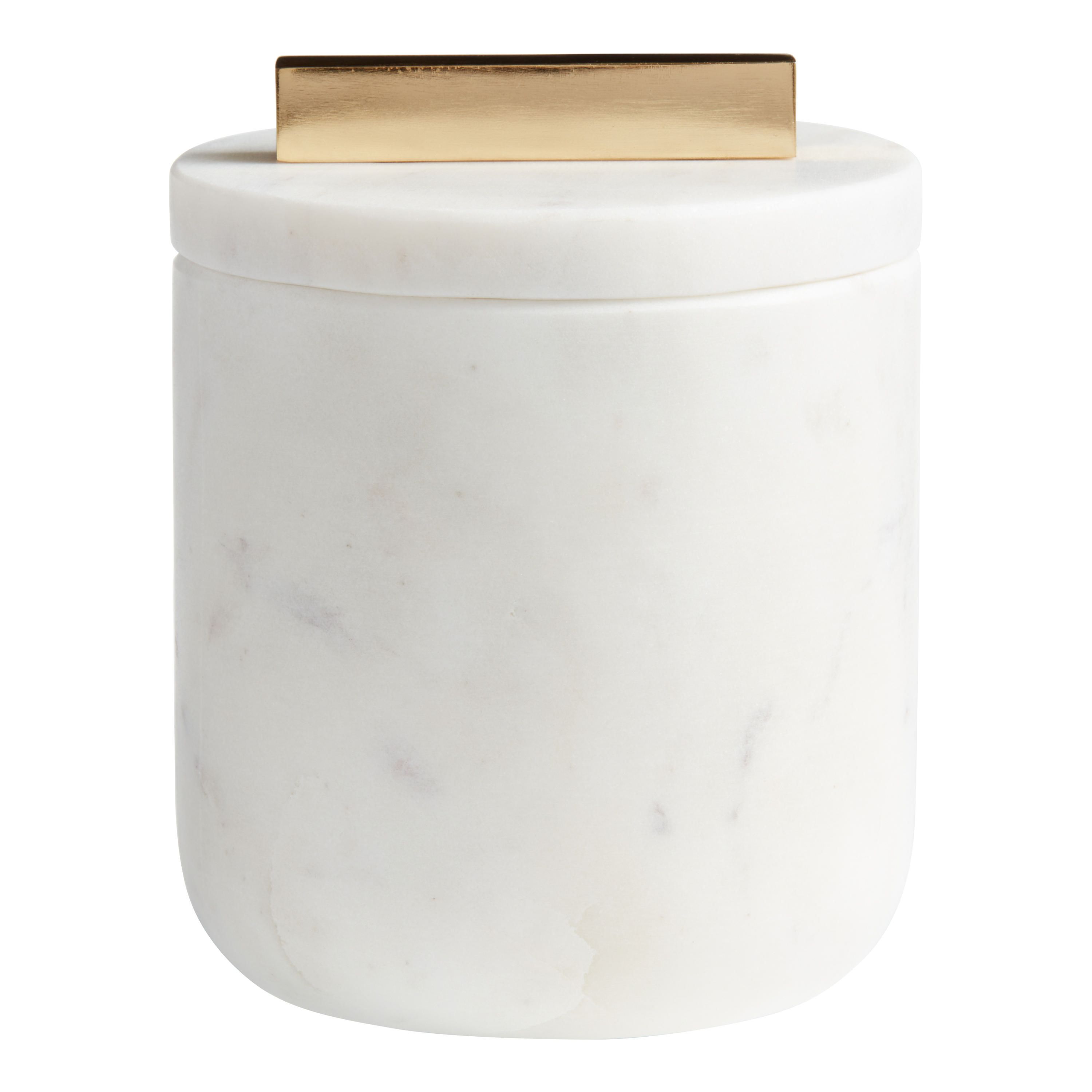 White Marble Canister With Lid | World Market