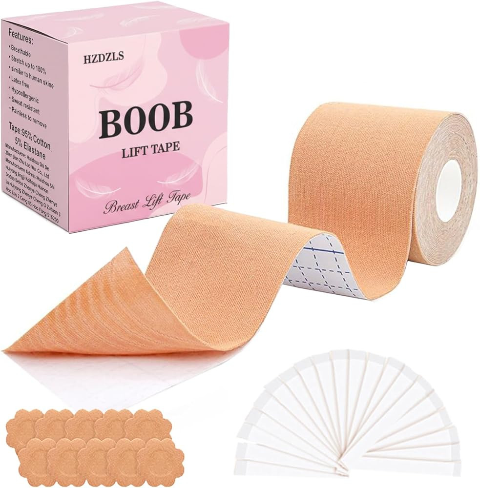 Boob Tape for Women, Invisible Breast Lift Body Tape with Push Up Support, Breathable & Comfortab... | Amazon (UK)
