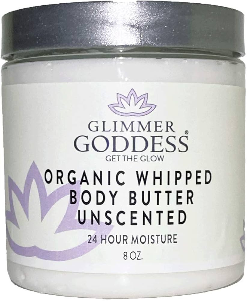 GLIMMER GODDESS Organic Whipped Body Butter - Unscented, Vegan, 24 hour Hydration, Reduces Stretc... | Amazon (US)