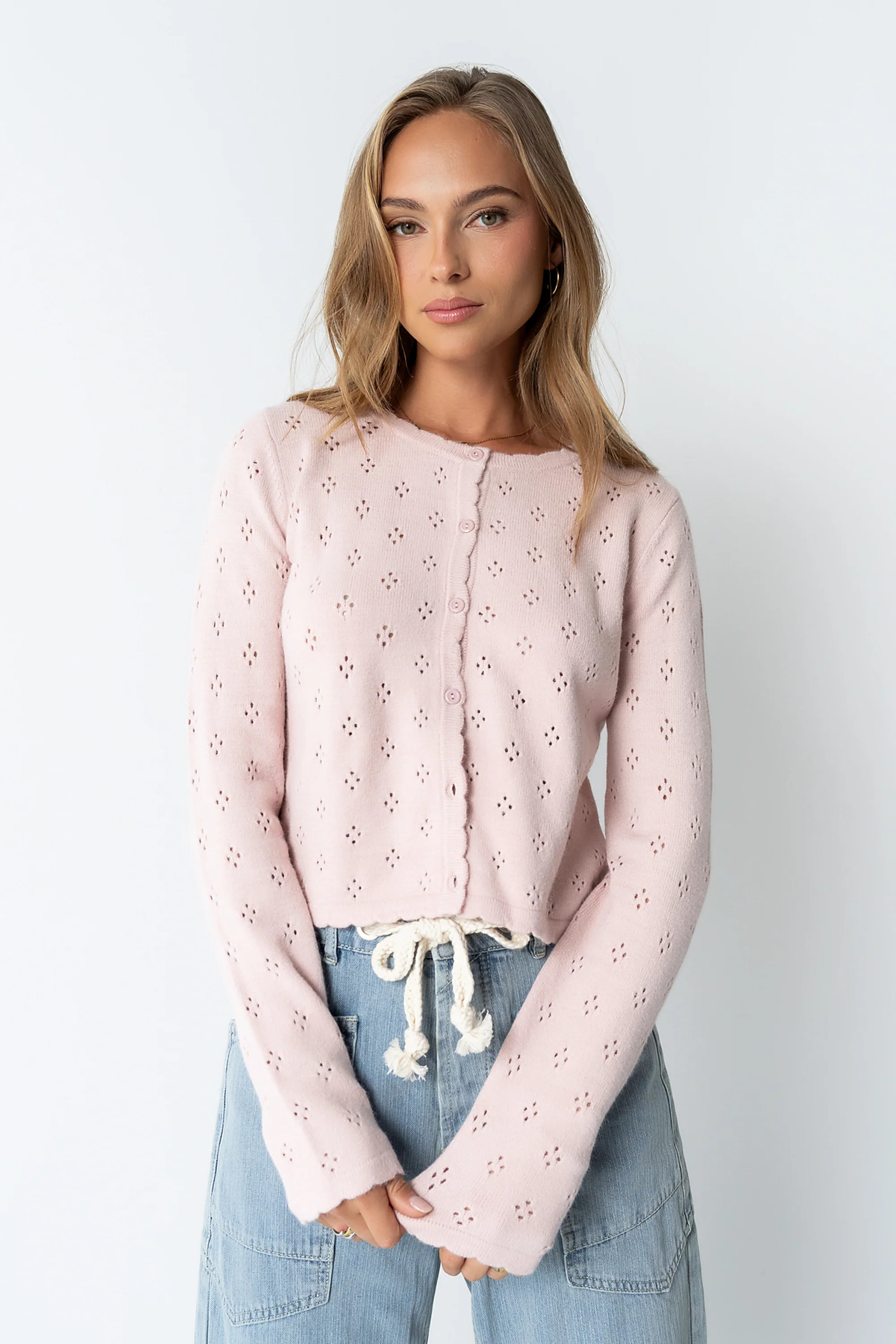 Kandy Scalloped Sweater in Pink | Böhme US